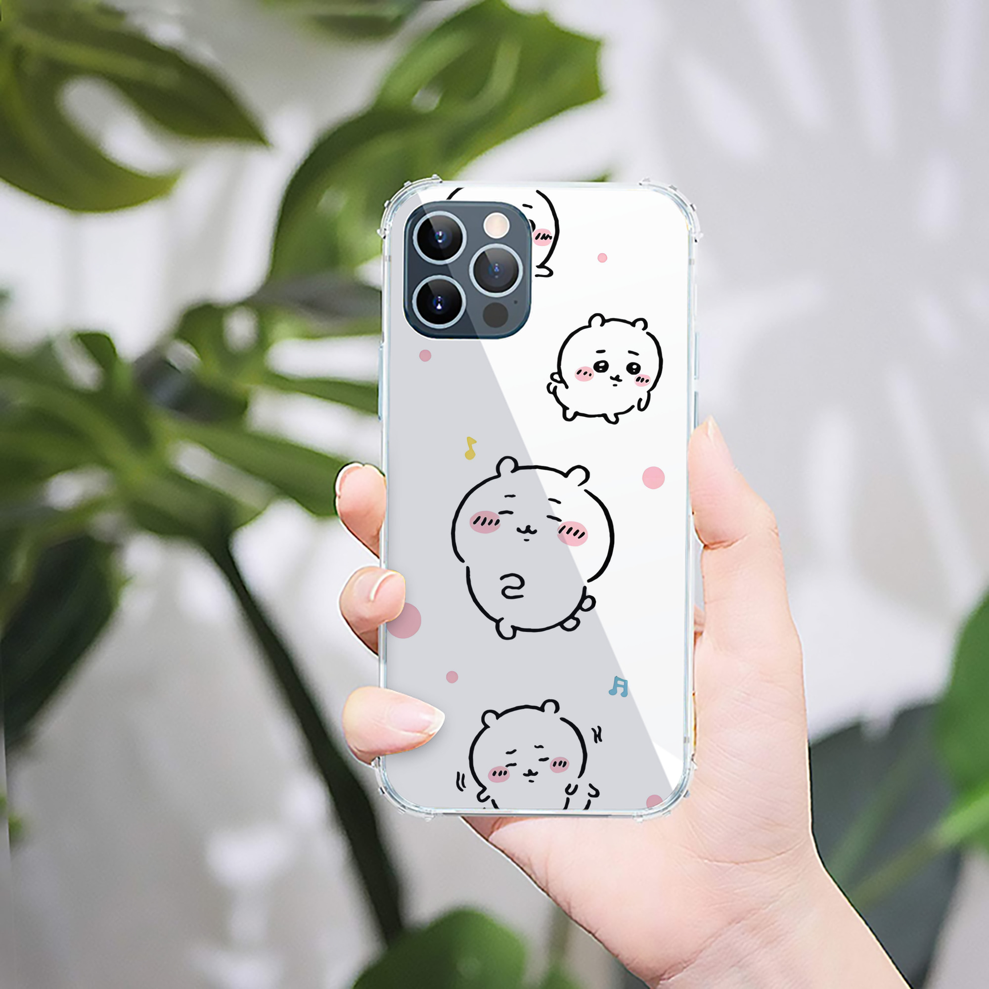 （画像用） ちいかわ Chii-kawa 【iPhone 12シリーズ対応】透明スマホケース（クリアソフトケース）